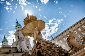 Fountain Residenzplatz in Salzburg