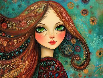 Schönes Mädchen mit Blumen