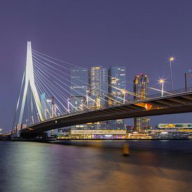 Rotterdam by Night - Erasmus Bridge by Marion Raaijmakers