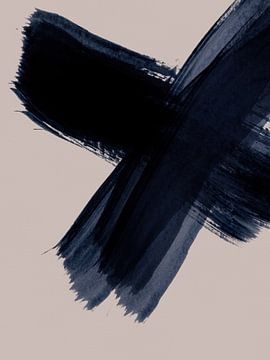 Strokes 5 | Indigo Brush on Neutral by Menega Sabidussi