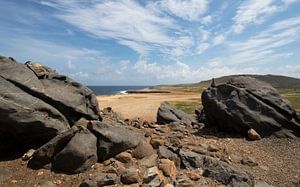 Blick auf den Strand auf Aruba