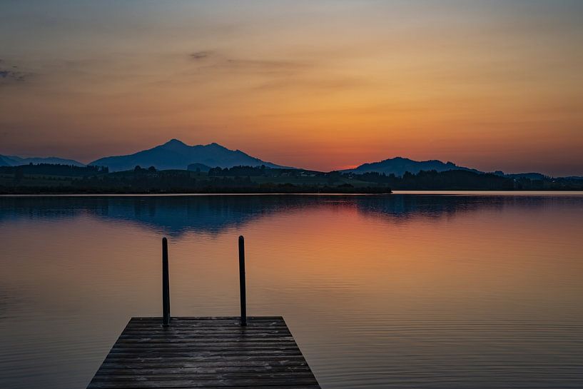 Sunset at the Hopfensee by Walter G. Allgöwer