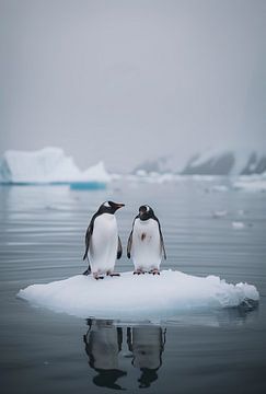 Pinguïns in het ijs van fernlichtsicht