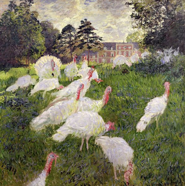 Claude Monet,The turkeys at the Chateau de Rottembourg by finemasterpiece