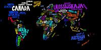 Wereldkaart Typografie