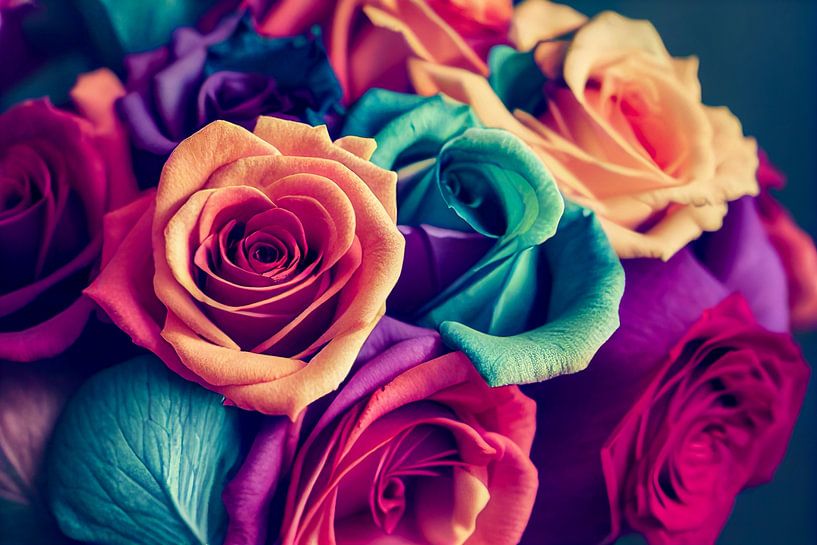 Bunte Rosen Gemälde Illustration von Animaflora PicsStock