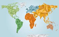Kleurrijke geometrische wereldkaart van Nynke Altenburg thumbnail