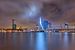 De skyline van Rotterdam tijdens de avond van Dennisart Fotografie
