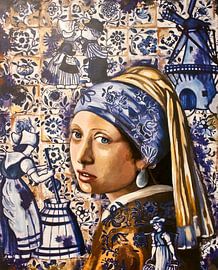 Girl with a Pearl Earring by KleurrijkeKunst van Lianne Schotman