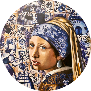 Meisje met de parel van KleurrijkeKunst van Lianne Schotman