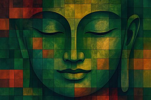 Mozaïek van sereen boeddhahoofd