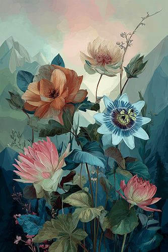 Bergbloemen bij Zonsondergang no.5