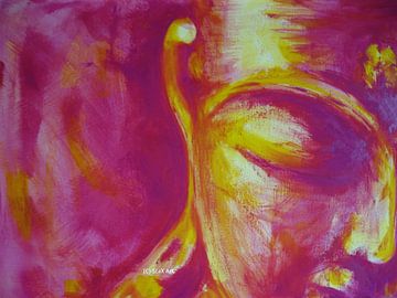 Buddha, pinkyellow by Michael Ladenthin