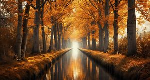 Kanal im Herbstlaub