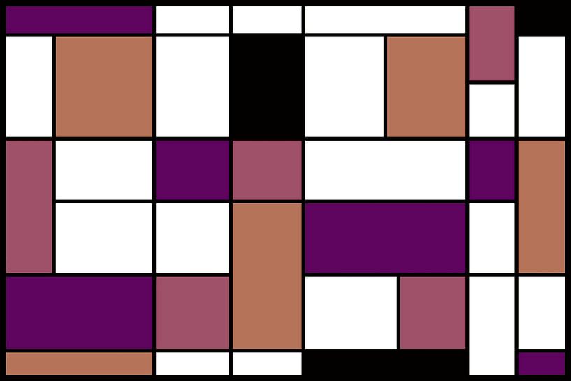 illustration in trendy colors in the style of Mondrian by W J Kok