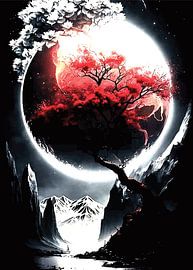 Vue Yin Yang Japonais dans la nuit