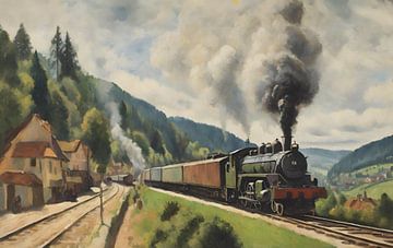 Steam train in the Black Forest by Kees van den Burg