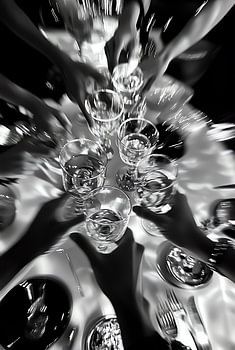 Cercle de verres de fête II