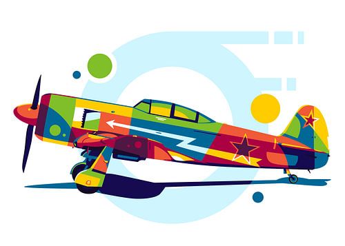 Yak-11 Eland in Pop Art van Lintang Wicaksono