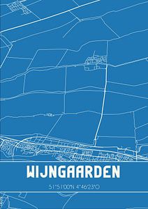 Blaupause | Karte | Wijngaarden (Südholland) von Rezona