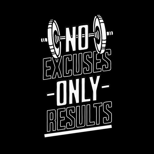 Pas d'excuses, que des résultats" Image motivante sur le fitness sur Artistic