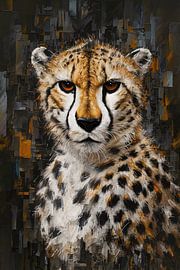 Abstracte Cheetah in Stedelijk Landschap van Art & Soul Creations