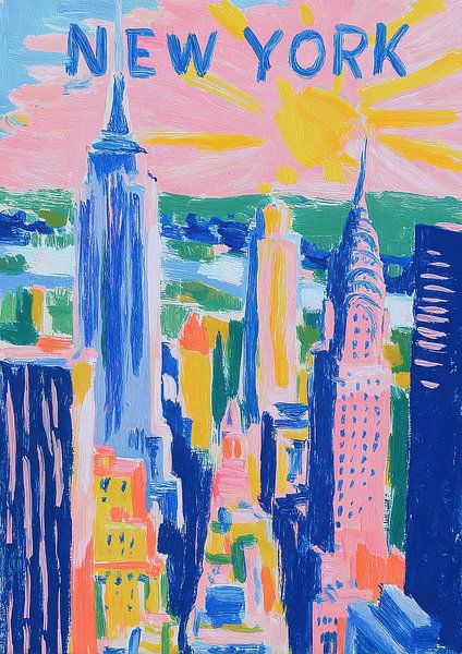 New York Skyline Matisse Pastel by Niklas Maximilian