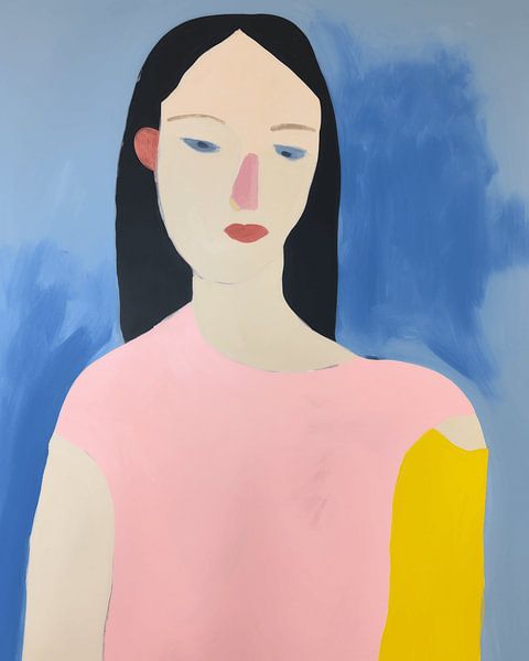 Modern and abstract minimalist portrait by Carla Van Iersel
