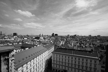 Uitzicht over Wenen, Oostenrijk, in zwart-wit van Bianca Meyering Fotos - BMF