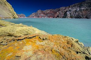 Kratermeer Kawah Ijen vulkaan - Oost-Java, Indonesië van Martijn Smeets