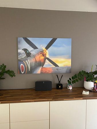 Spitfire with flames