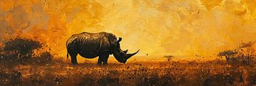 Painting Rhinoceros by Kunst Kriebels