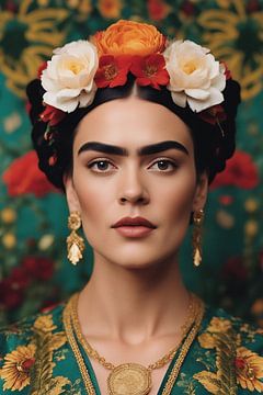 Frida - Turquoise badjas van Digital Corner