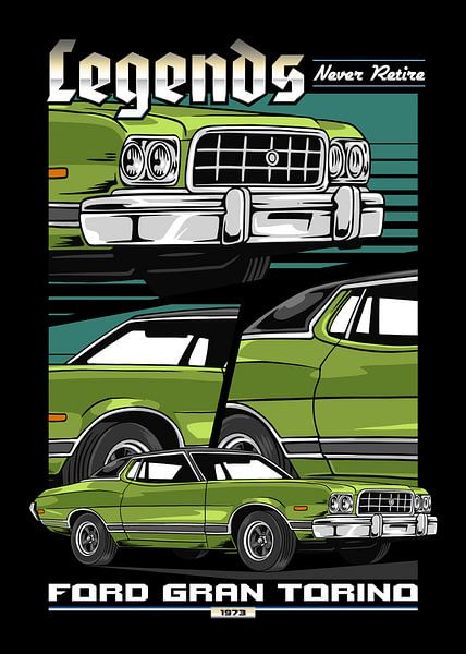 Ford Grand Torino Muscle Car van Adam Khabibi