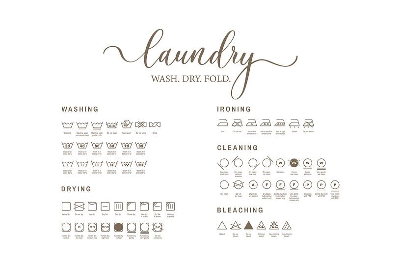Laundry Poster Horizontal - Wash Dry Fold - Washing Instructions Poster - Stylish Laundry Room Decoration - Minimalist Wall Art par Marian Nieuwenhuis