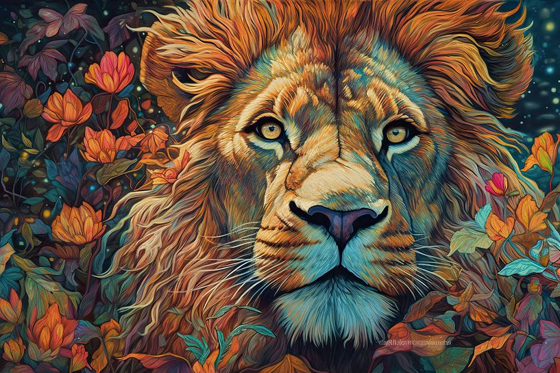 Gemälde LEO - Moderner farbenfroher Blickfang von ARTEO Gemälde