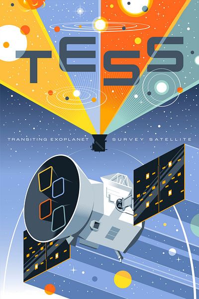 Poster du télescope spatial STK204962S-TESS. par Stocktrek Images