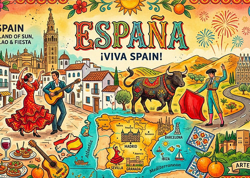 Viva Espana The Winner Vintage City Art