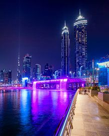 Open Dubai Water Canal waterfall by Rene Siebring