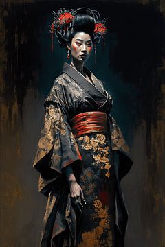 Geisha Dromen Grijze Kimono van DNH Artful Living