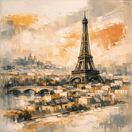 The Eiffel Tower in the evening glow