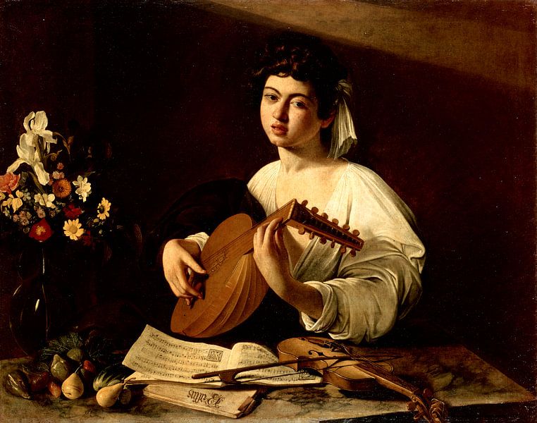 Lautenist, Caravaggio (Michelangelo Merisi da Caravaggio) von The Masters