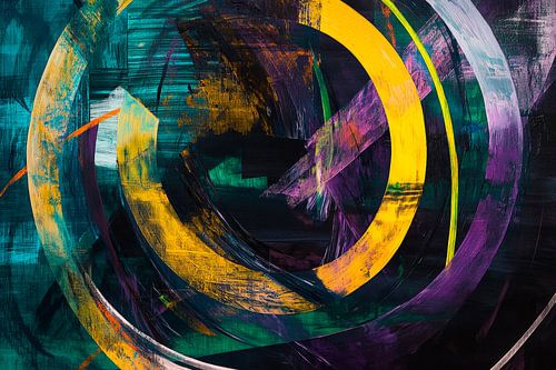 Abstracte kleuren en dynamische vormen