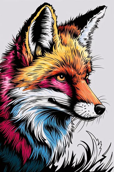 Bunte Illustration eines Fuchses von Art & Soul Creations
