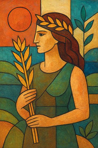 Demeter Godin, vruchtbaarheid van de aarde schilderij.