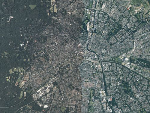 Luchtfoto van Apeldoorn, ingezoomd