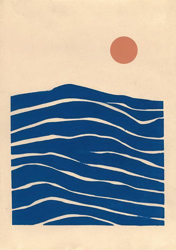 Minimalistisch golfontwerp Beige Blauw Bruin