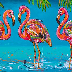 Flamingo's Whisper by Happy Paintings