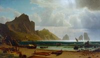 Albert Bierstadt, De baai Piccola, Capri, 1859 van Atelier Liesjes thumbnail