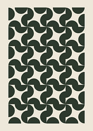 Mid-Century Modern Abstract Geometric Semicircle Pattern by Wisnu Xiao